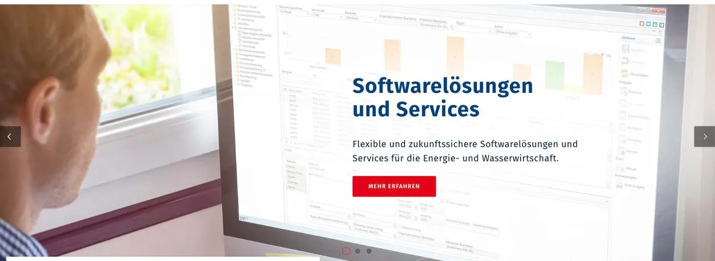 The SIV.AG website, showing its software suite for the German energy and water industry
